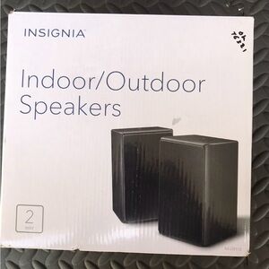 Insignia™ - 2-Way Indoor/Outdoor Speakers (Pair) - Black